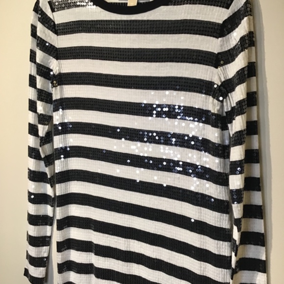 Micheal Kors Black and white striped sequin dress size xs - Picture 4 of 15